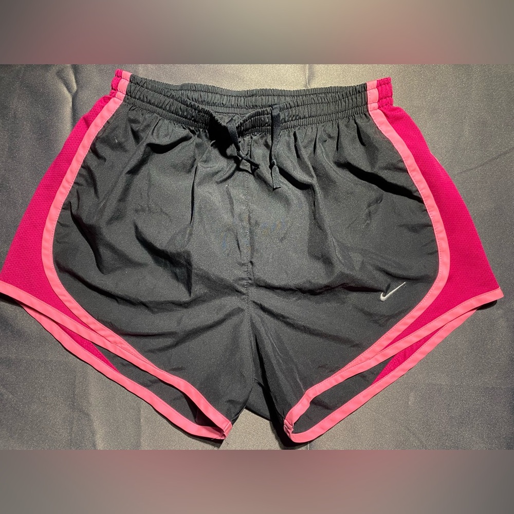 Nike Women's Black Shorts with Pink Trim